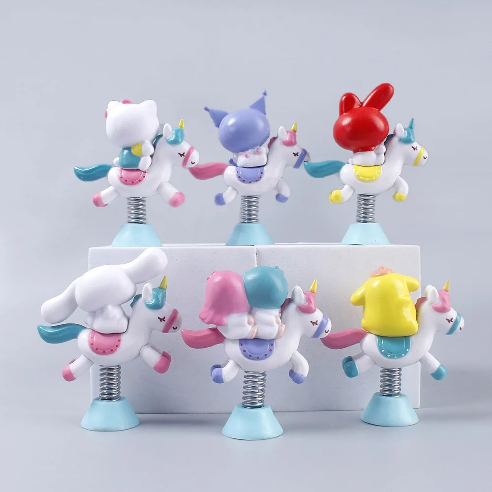 Genuine Kawaii Sanrio Anime Figure Melody Kuromi Action Figures Collection A Set Of 6 Pvc Room Decoration Materials Gifts Kids