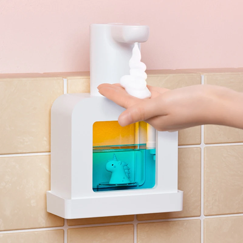 Rechargeable Automatic Soap Dispenser, Hand Washing Machine, Cute Smart Touchless Foaming Dispenser, Bathroom Accessories, 400ml