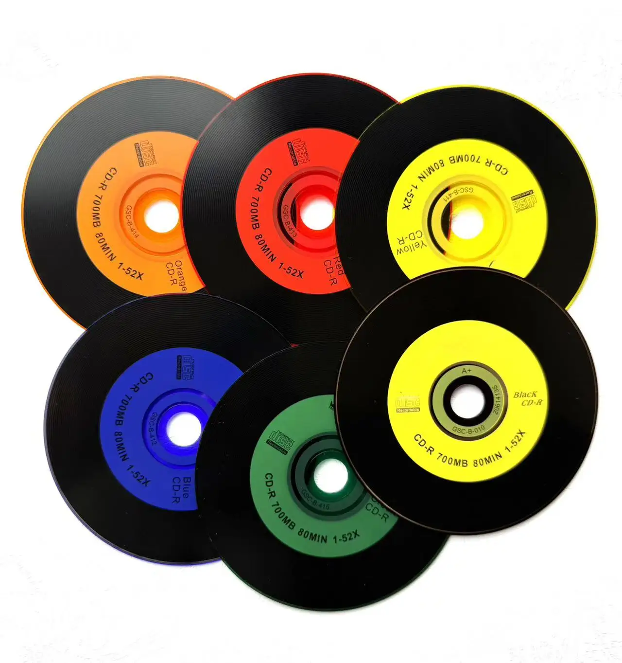 Wholesale 5 Discs Limited Multicolor Grade A 700 MB 52x Blank Black Printed CD-R Disc