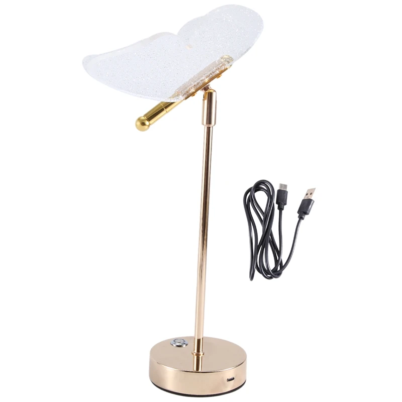 

Butterfly Desk Lamp Indoor Lighting Button Home Decoration Bedroom Bedside Living Room Desk Lamp Touch Charging Model Durable