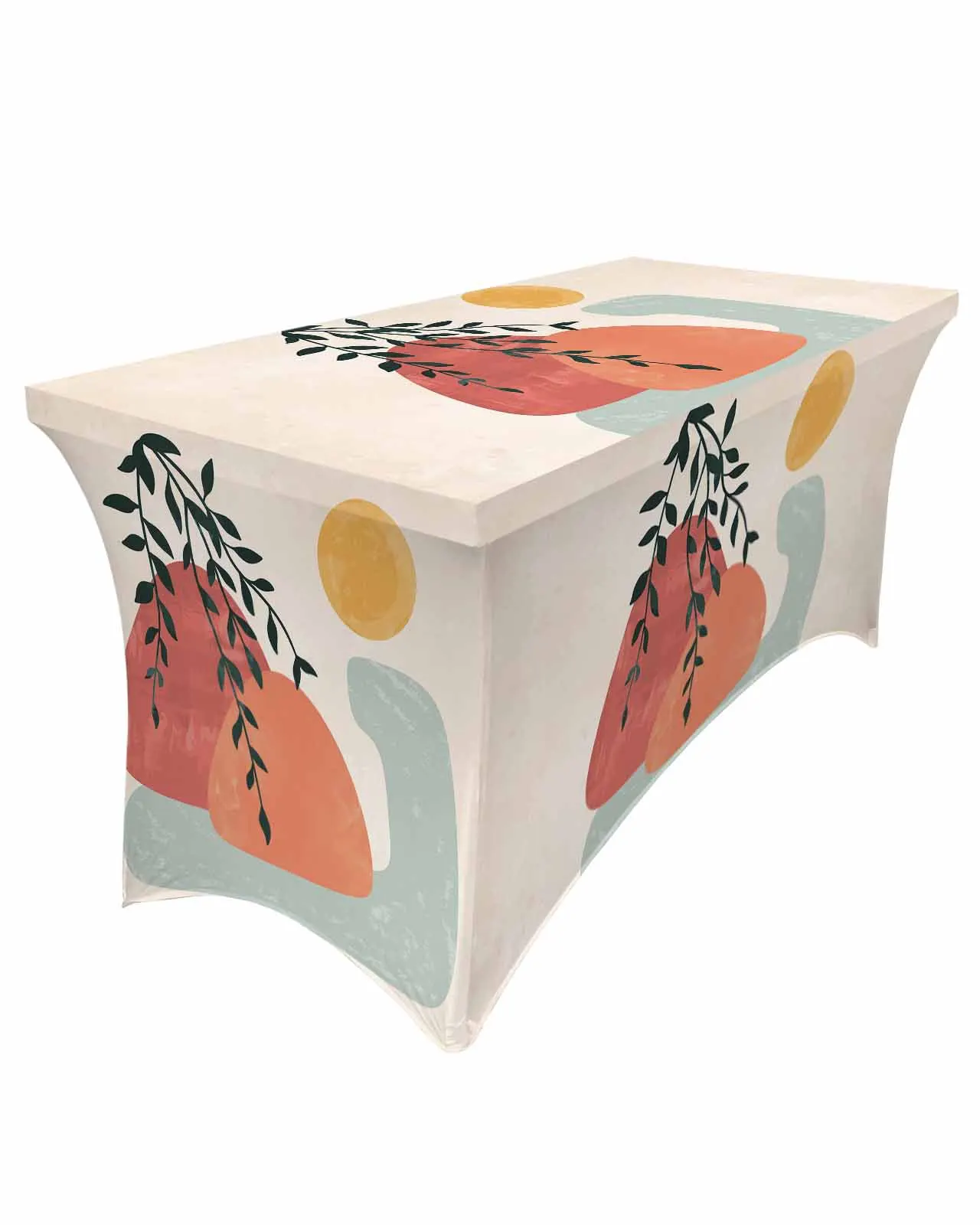 

Tropical Plants Abstract Art Table Skirt Wedding Decoration Home Birthday Party Table Skirt Dessert Table Cover Home Decor