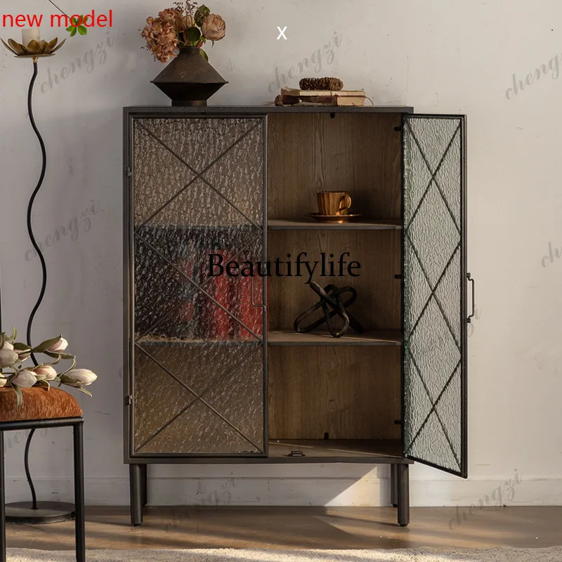 DD182Italian light luxury dining side cabinet, medieval coffee shop storage decoration, restaurant storage cabinet