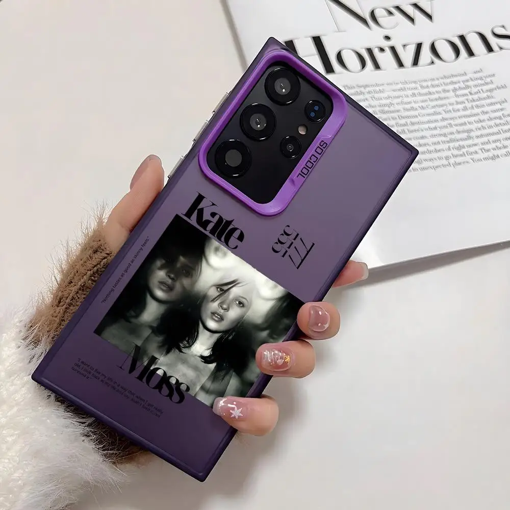 كيت M-Moss العصرية قضية الهاتف لسامسونج غالاكسي S25 حافة S24 S23 S22 S21 S20 الترا فوندا سيليكون الفضة جراب هاتف