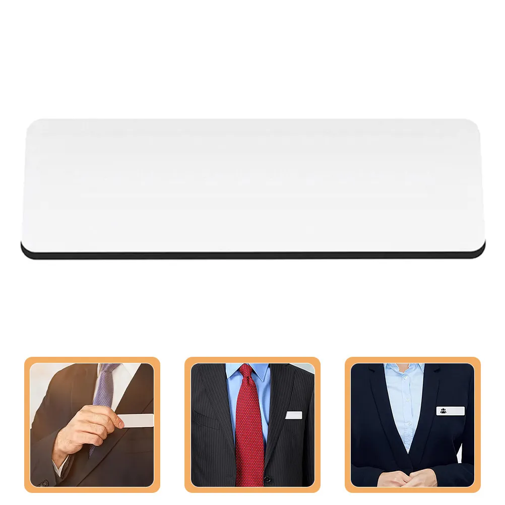 3Pcs Work Badges DIY Blank Pin Name Tags Lightweight Unpainted Wear Resistant for Conference Worker Identification