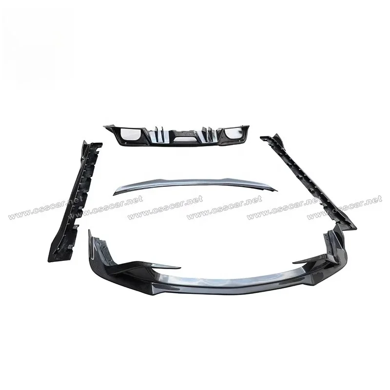 Carbon Fiber Front Bumper Lip Side Skirt Spoiler Mini Body Kit for Ford Mustang 2020