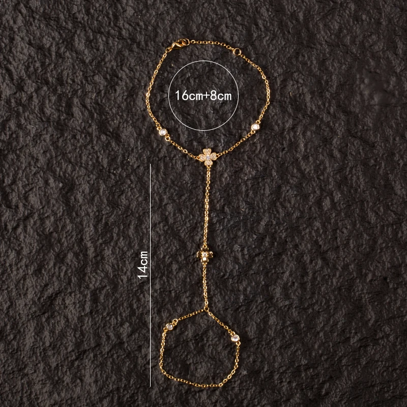 

Thin Minimalist Beaded Finger Ring Link Bracelet for Women Gold Silver Color Thin Chain Link Chain Bracelets Friendship