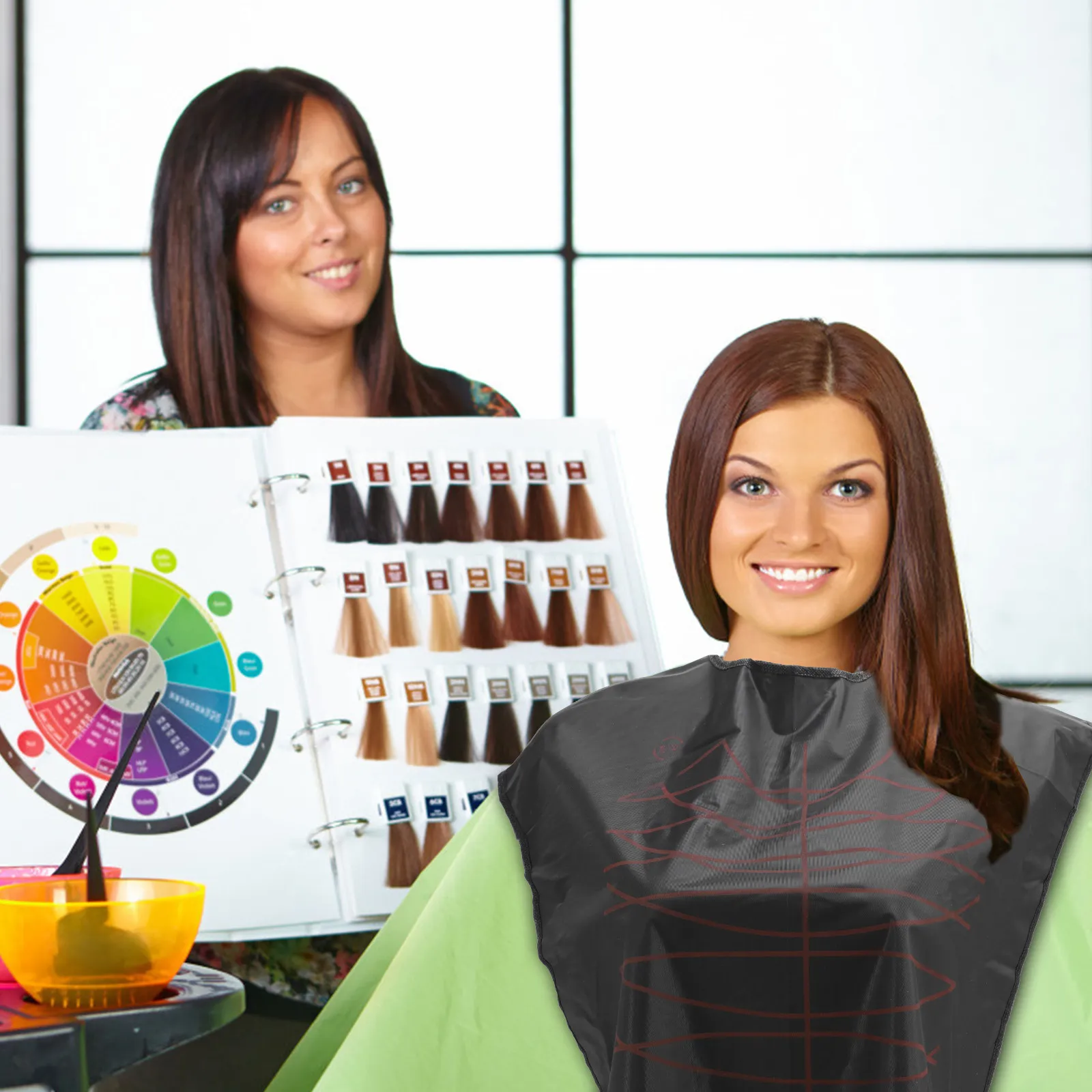 

1Set Professional Hair Dye Kit Includes Comb Brush Bowl Shawl for Mess- Salon Coloring Dyeing Tinting Hair Coloring