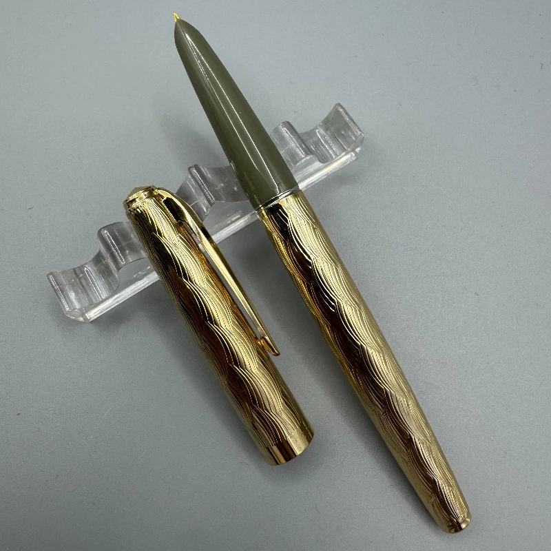 90s Retro Hero 100 Pen Hooded Nib Large Ripple Design Iridium Gold Pen Classic Metal Pen Holder Practice Ink Pens Luxury Gift