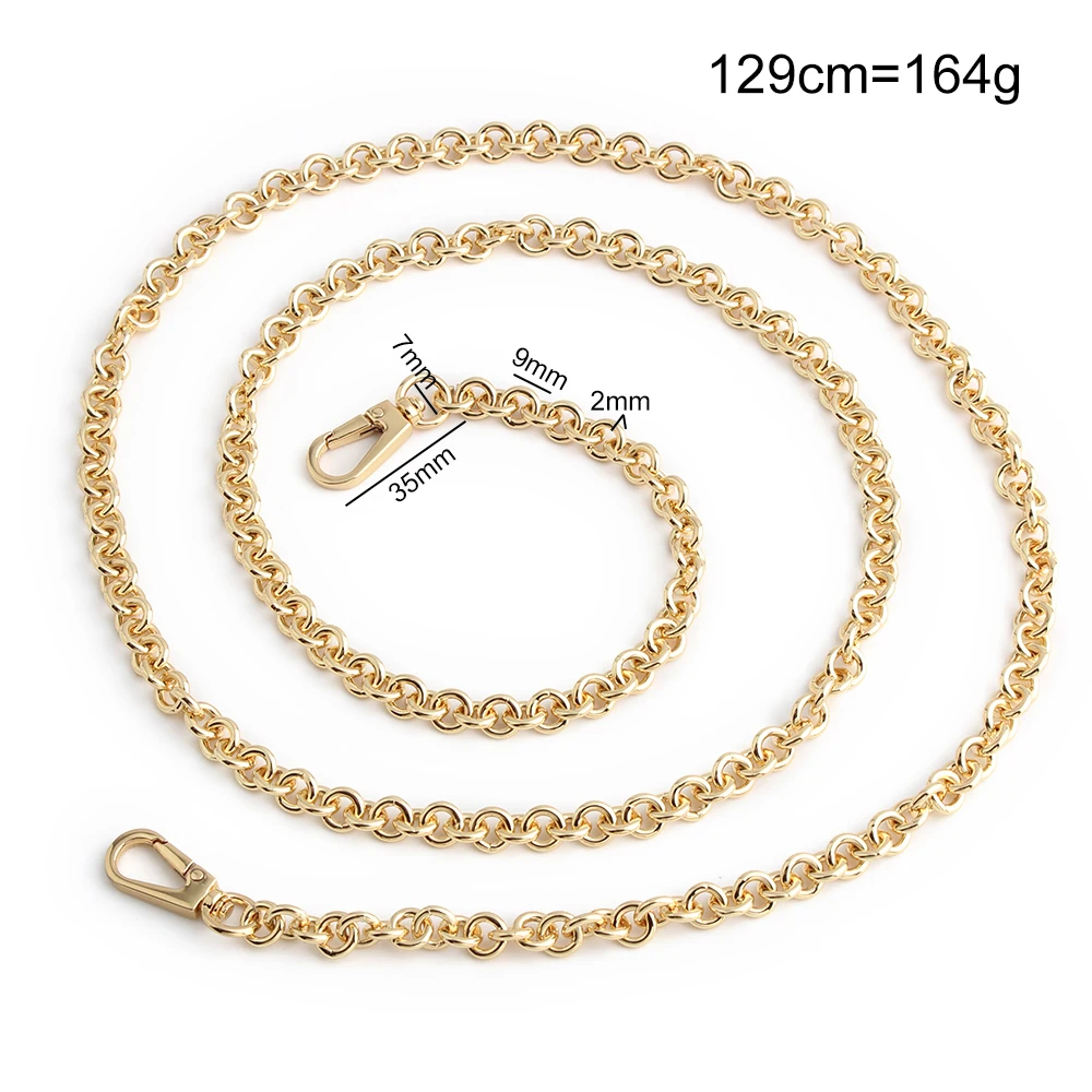 1/4/10PCS 129CM 9mm O Type Metal Bag Chain For Women Shoulder Strap Bags Purse Jewelry Handbag Crossbody Replacement Accessories