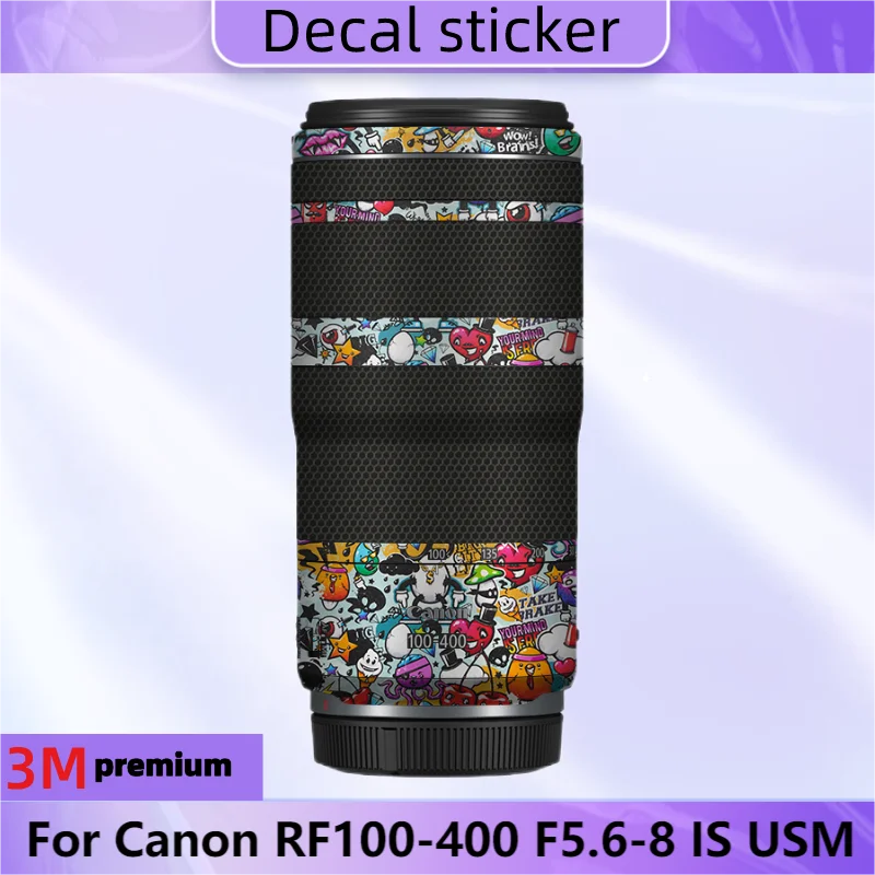 For Canon RF100-400 F5.6-8 IS USM Lens Body Sticker Protective Skin Decal Vinyl Wrap Film Anti-Scratch Protector Coat