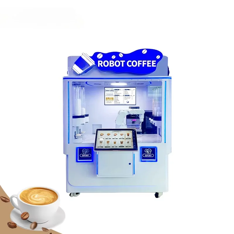 AI Smart Coffee Robot Vending Machine with  Menu Management, Compatible with Various Coffee Beans for Global Market Applications