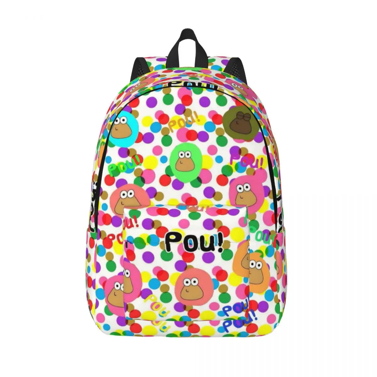 My Pet Alien Pou Backpack Middle High College School Student Game Cartoon Book Bags Teens Canvas Daypack Durable