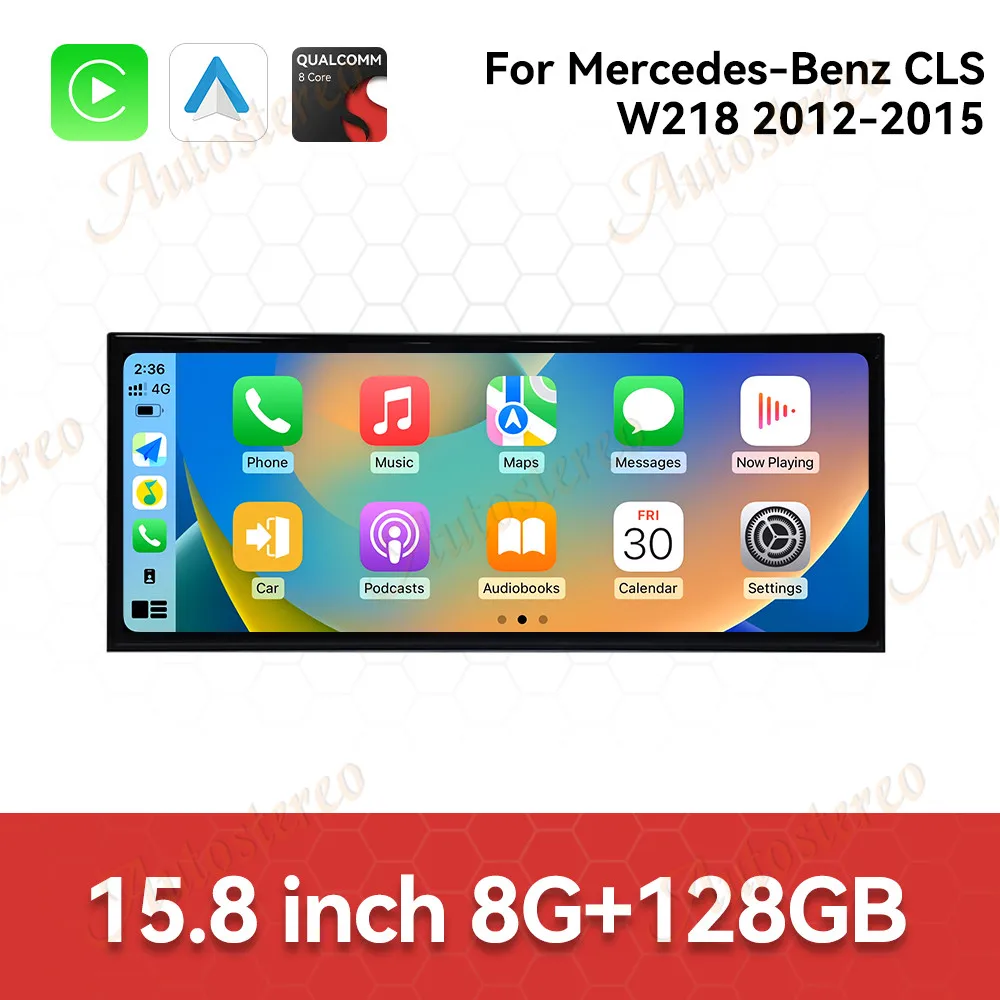 15.8 Inch Android 14 Carplay For Mercedes Benz CLS W218 2016-2017 Car Multimedia Player GPS Navigation Car Radio Head Unit