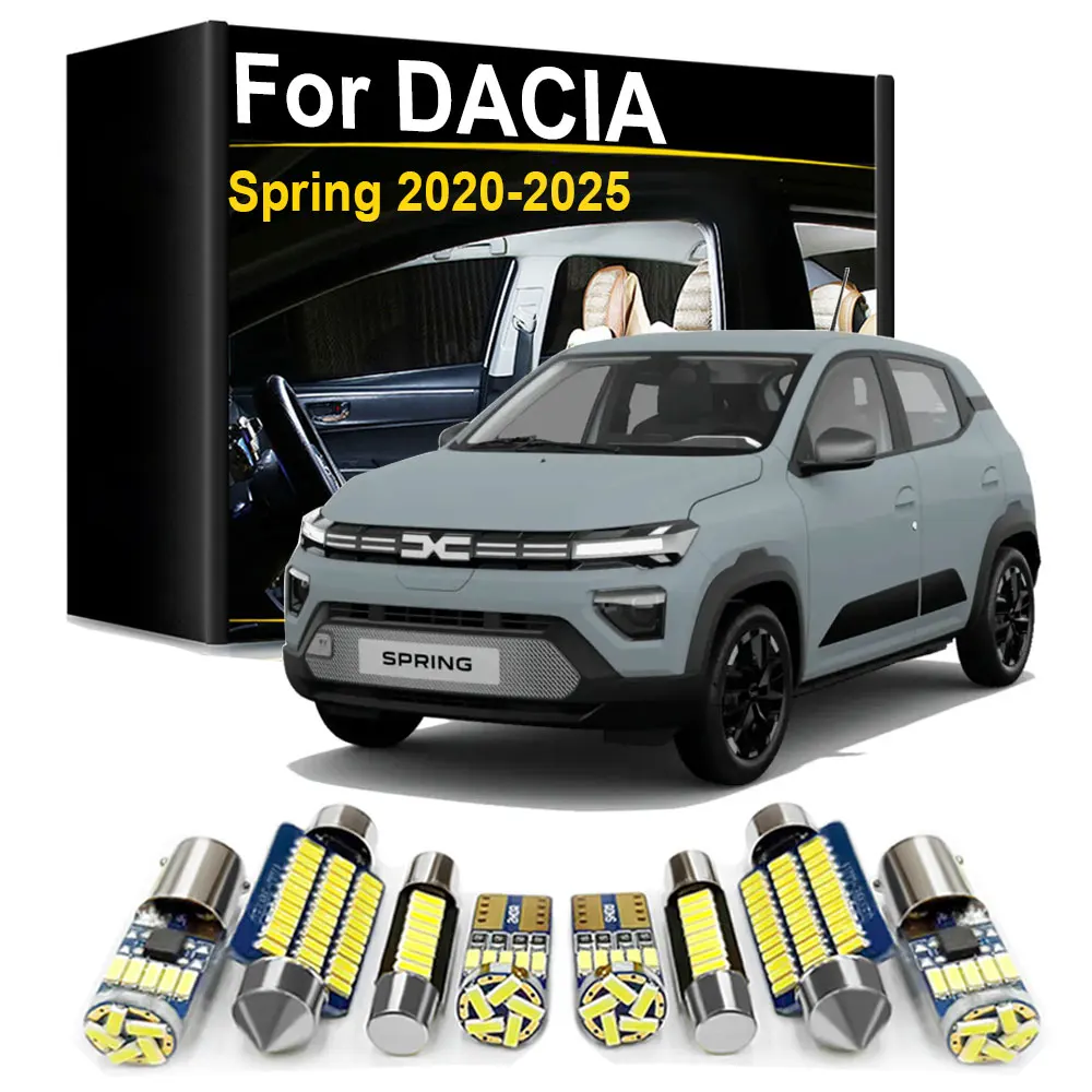 Interior LED Light Reading Lamp Kit For Dacia Spring 2020 2021 2022 2023 2024 2025 Indoor Lamp Auto Accessories Parts Canbus