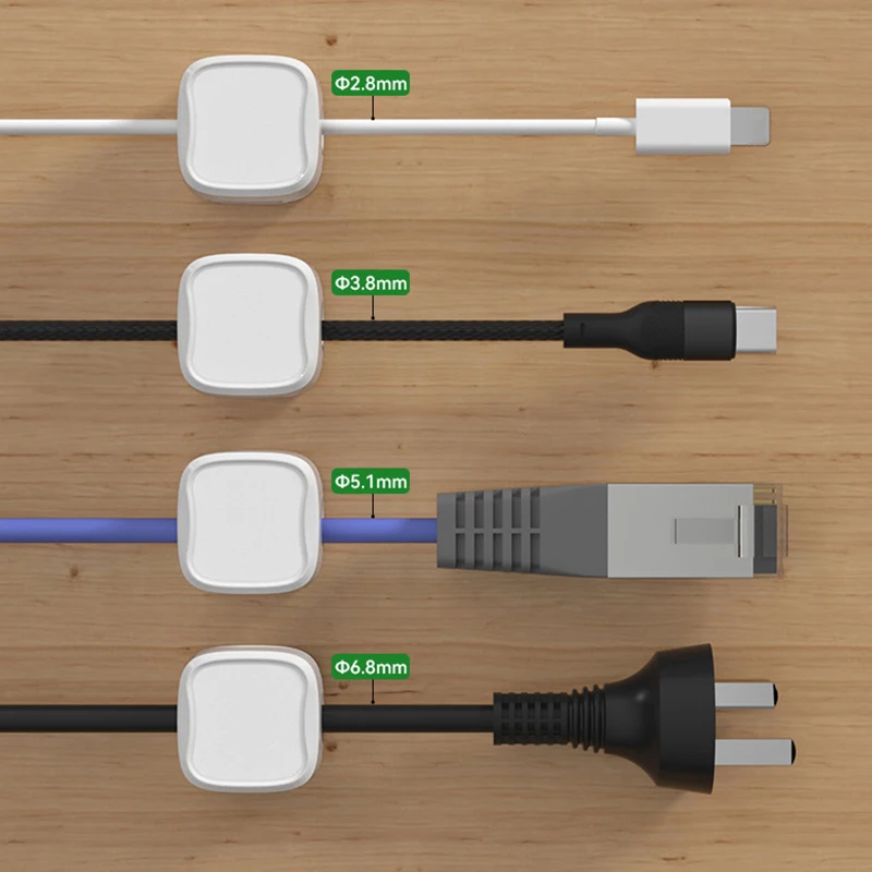 6 Pieces Of Magnetic Cable Clamp Adhesive Wire Rack Receiver For Keeper's Home Office Cable Management Under The Table Brief