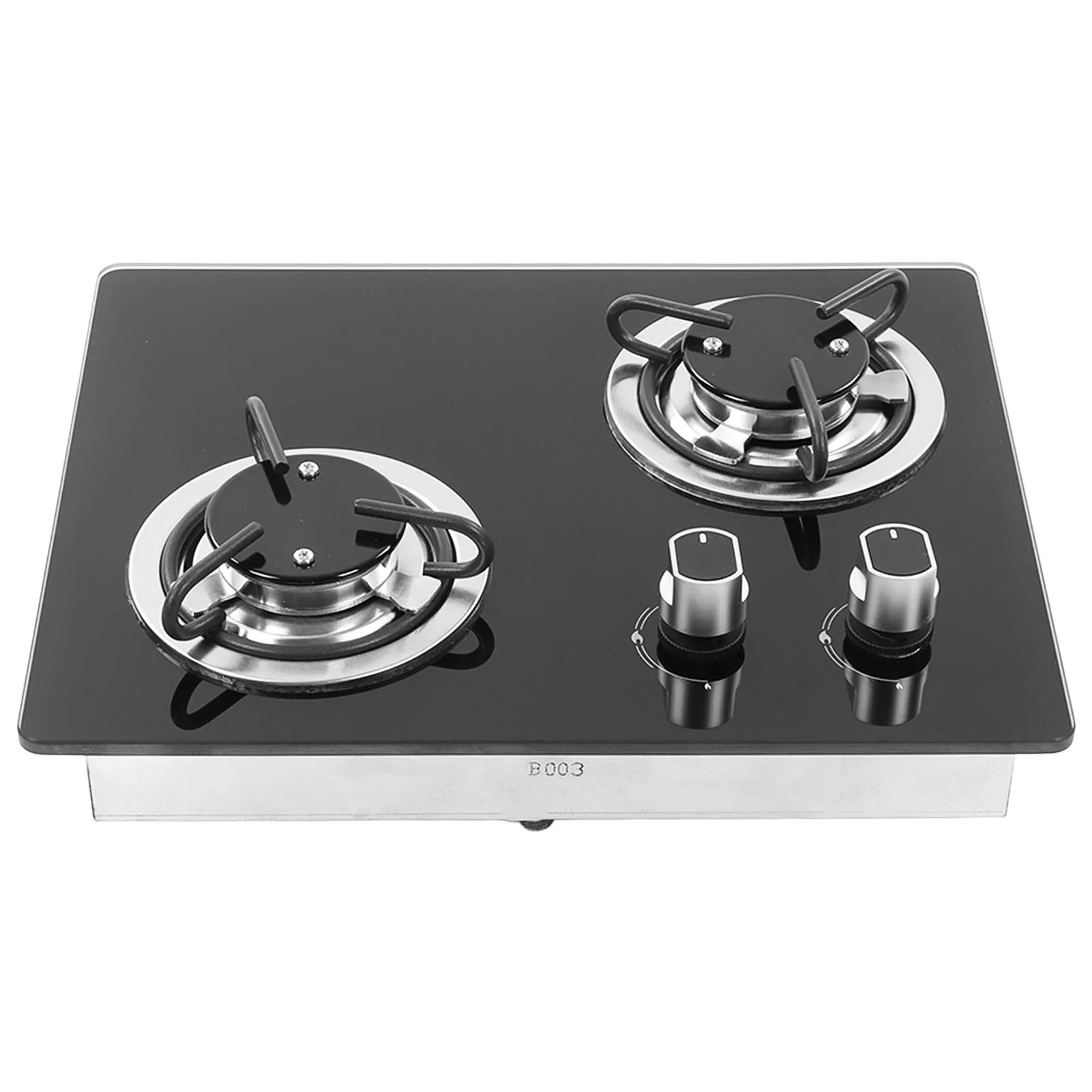 

RV Gas Stove 2 Burners 1.8Kw Power Tempered Glass Panel Easy to Clean Gas Stovetop Cook Top for Boat Caravan Camper