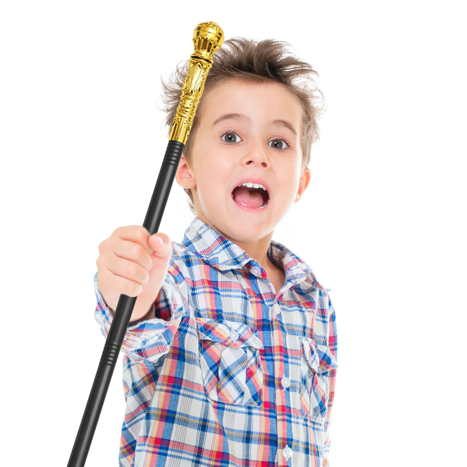 

2Pcs King Cosplay 3 Section Plastic Scepter Costume Walking Cane Decorative Party Prop Plastic Costume Walking Cane