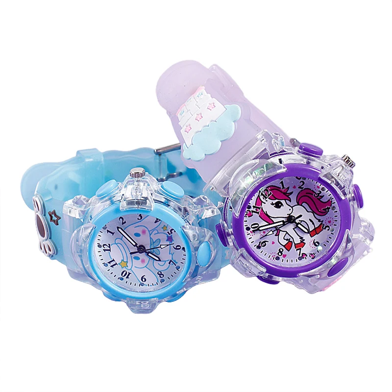 Miniso Anime Cartoon Sanrio Hello Kitty Melody Kuromi Silicone Round Quartz Girls Boys Student Colorful Glowing Sport Watch Gift