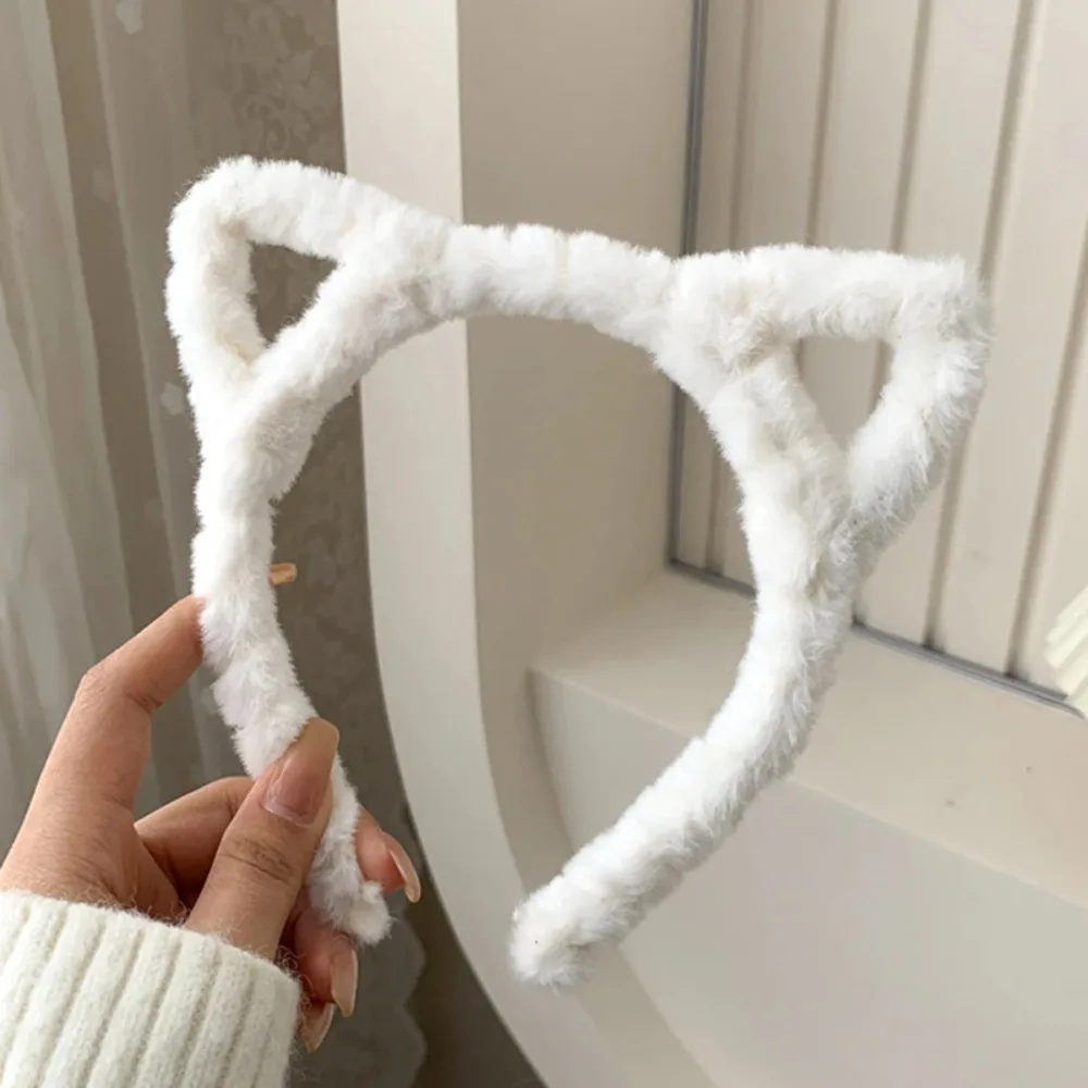 

Sweet Cartoon Cat Ear Headband Solid Color Lightweight Cute Headhoop Portable Hairband Costume