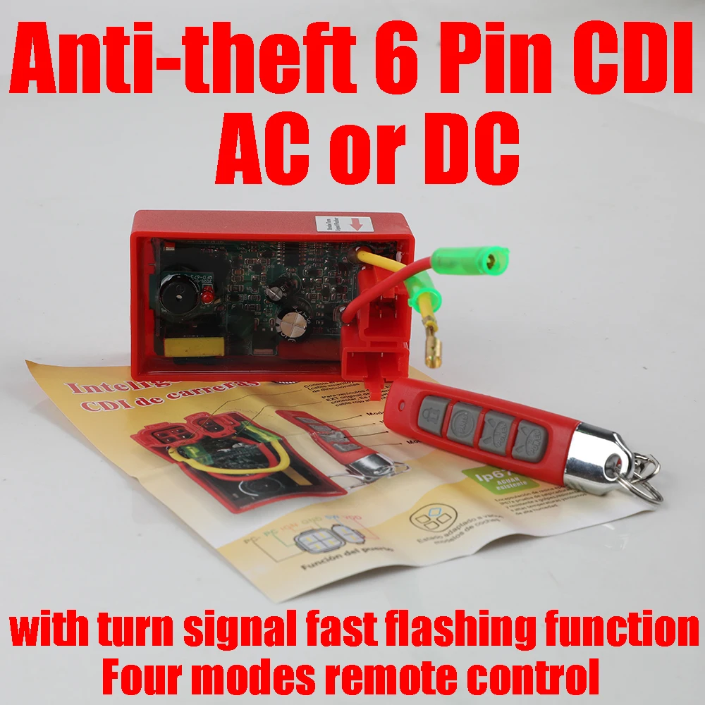 Nueva motocicleta antirrobo encendido de carreras 6 pines CDI con función de Flash de señal de giro para AKT125 RX125 CG125 CG150 SBR150 CGL 125