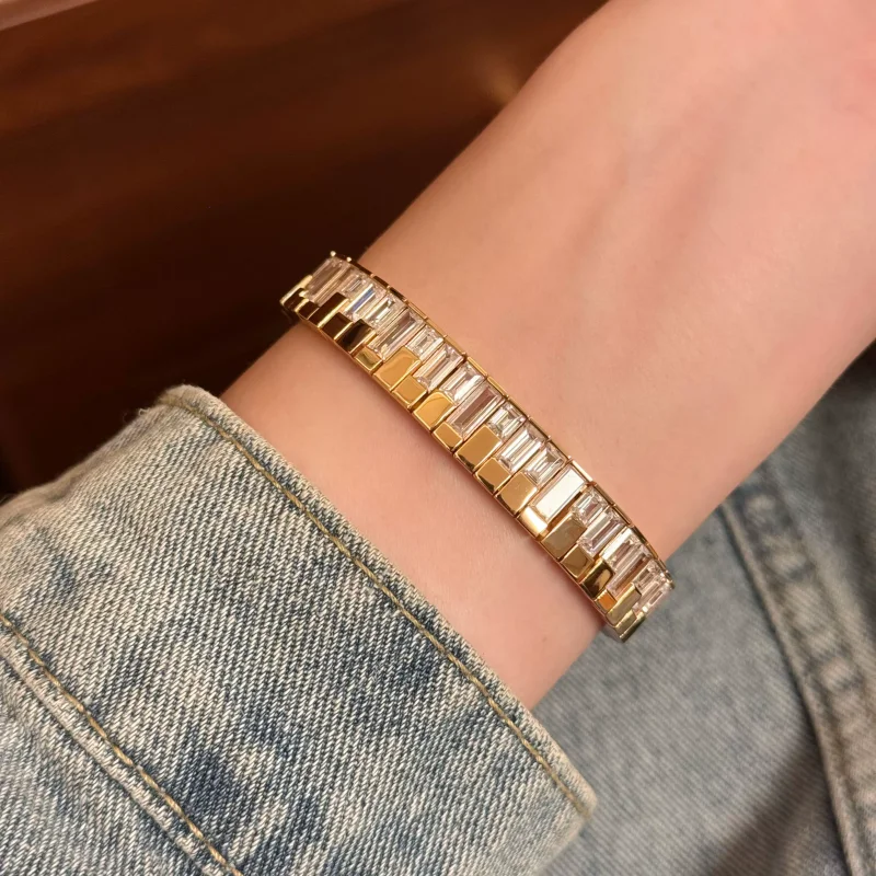 Bellux Popular Piano Key Bracelet  925 Silver Plated 18K Gold Light Luxury Fashion Jewelry TK Live Sales Jewelry Bracelet