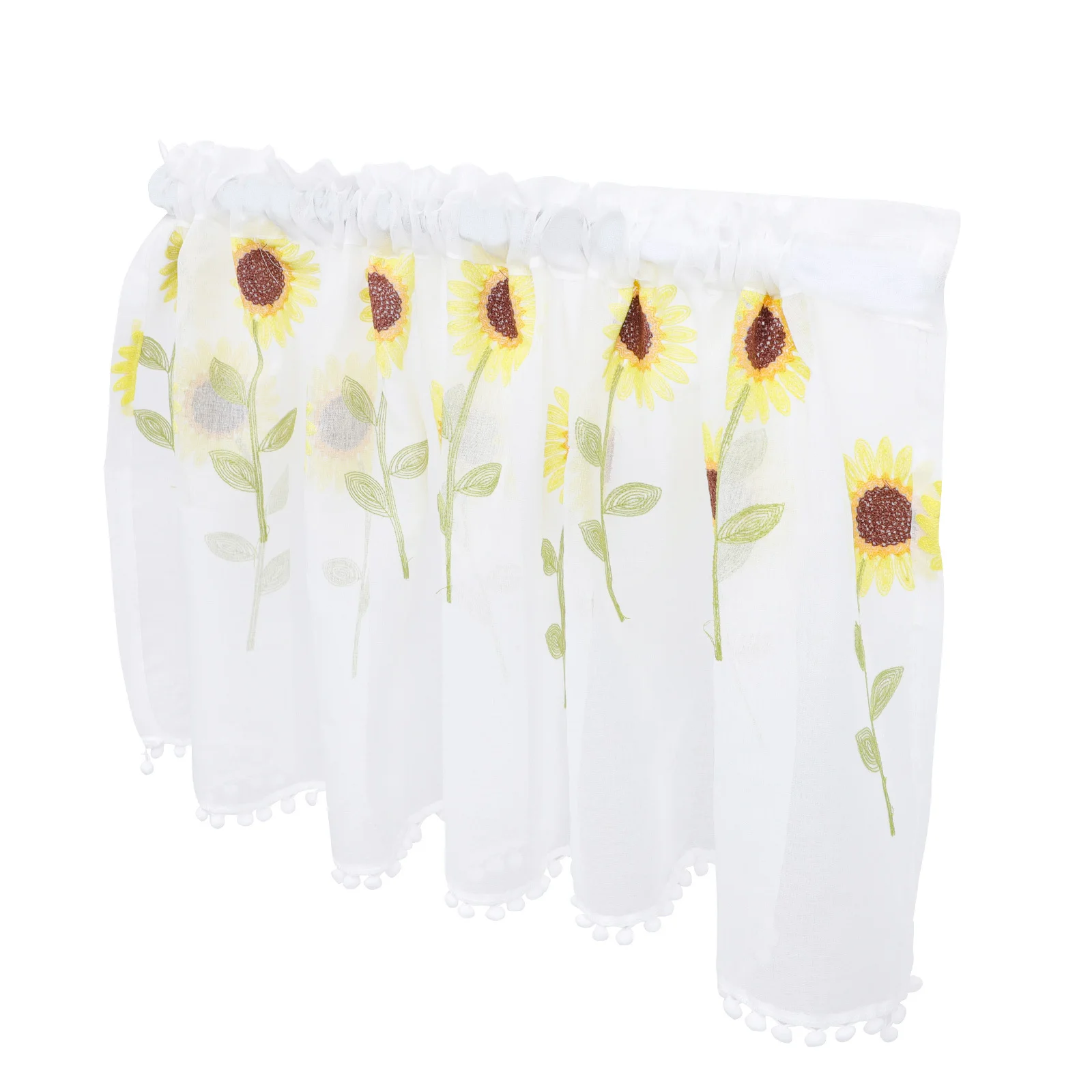 

1Pcs Sunflower Window Curtain Premium Polyester Short Decorative Half Curtain Printed Home Drapes Short Curtains