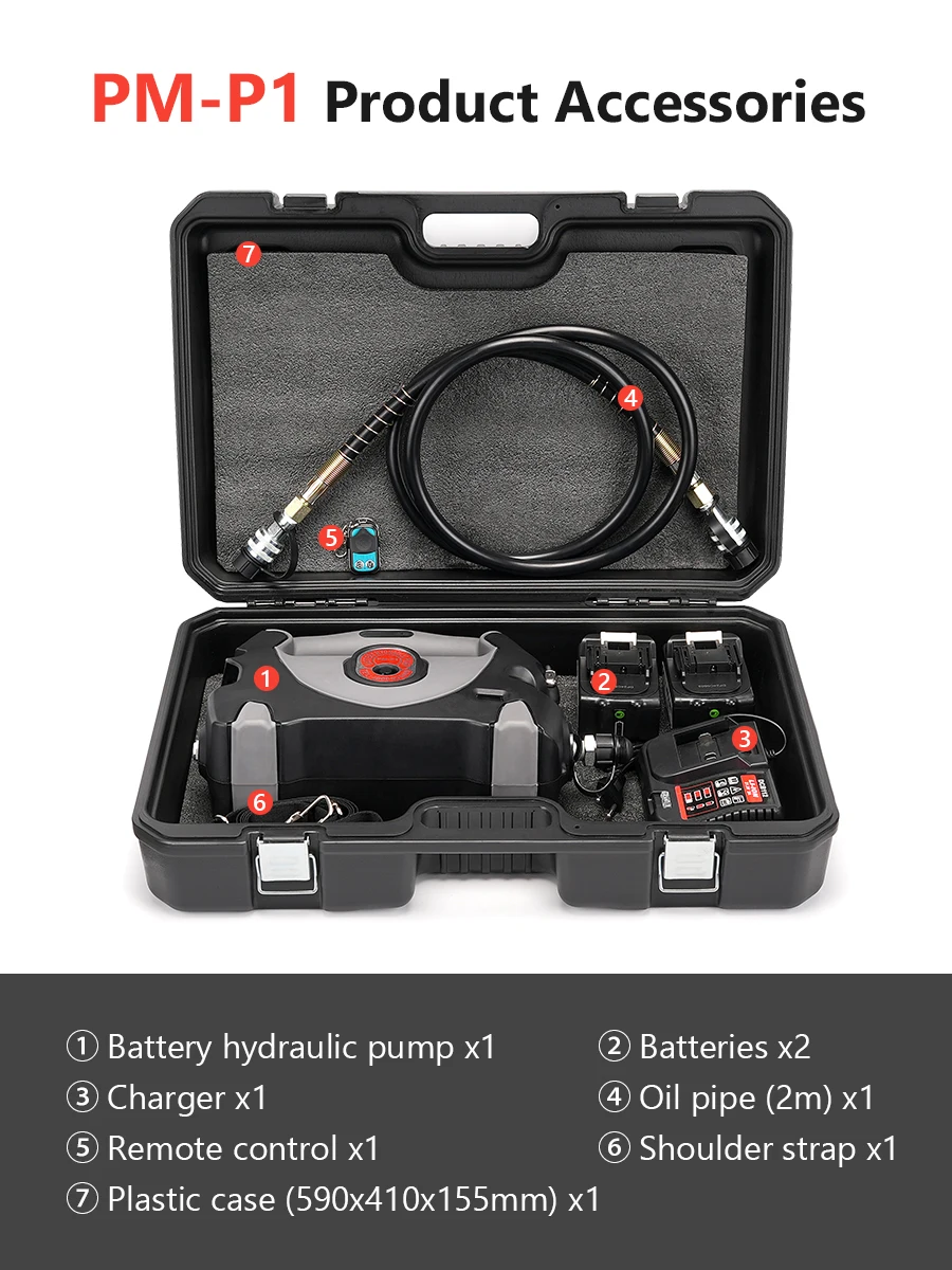 Mini Electric Battery Hydraulic Pump PM-P1 Suitable for Outdoor High-altitude Working Remote Switch Control