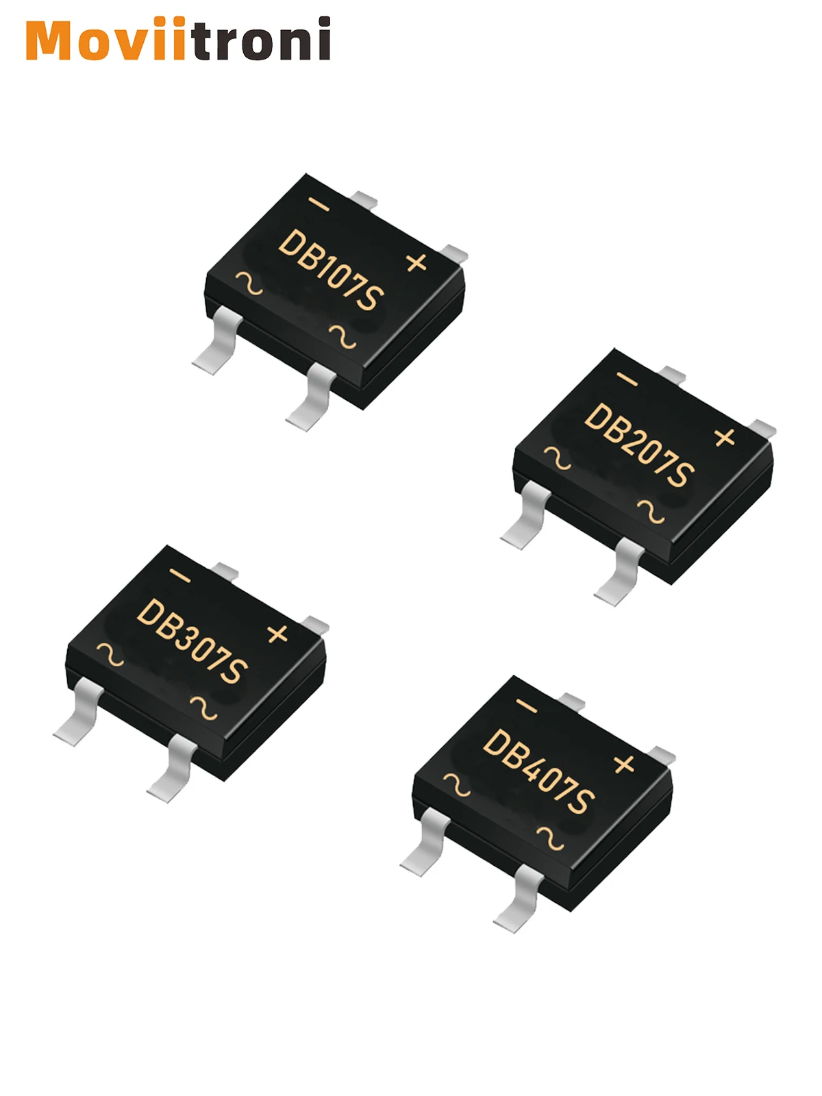 50 stks DB107S DB207S DB307S DB407S Bruggelijkrichter SMD Diode 1A 2A 3A 4A 1000 V - afbeelding 2