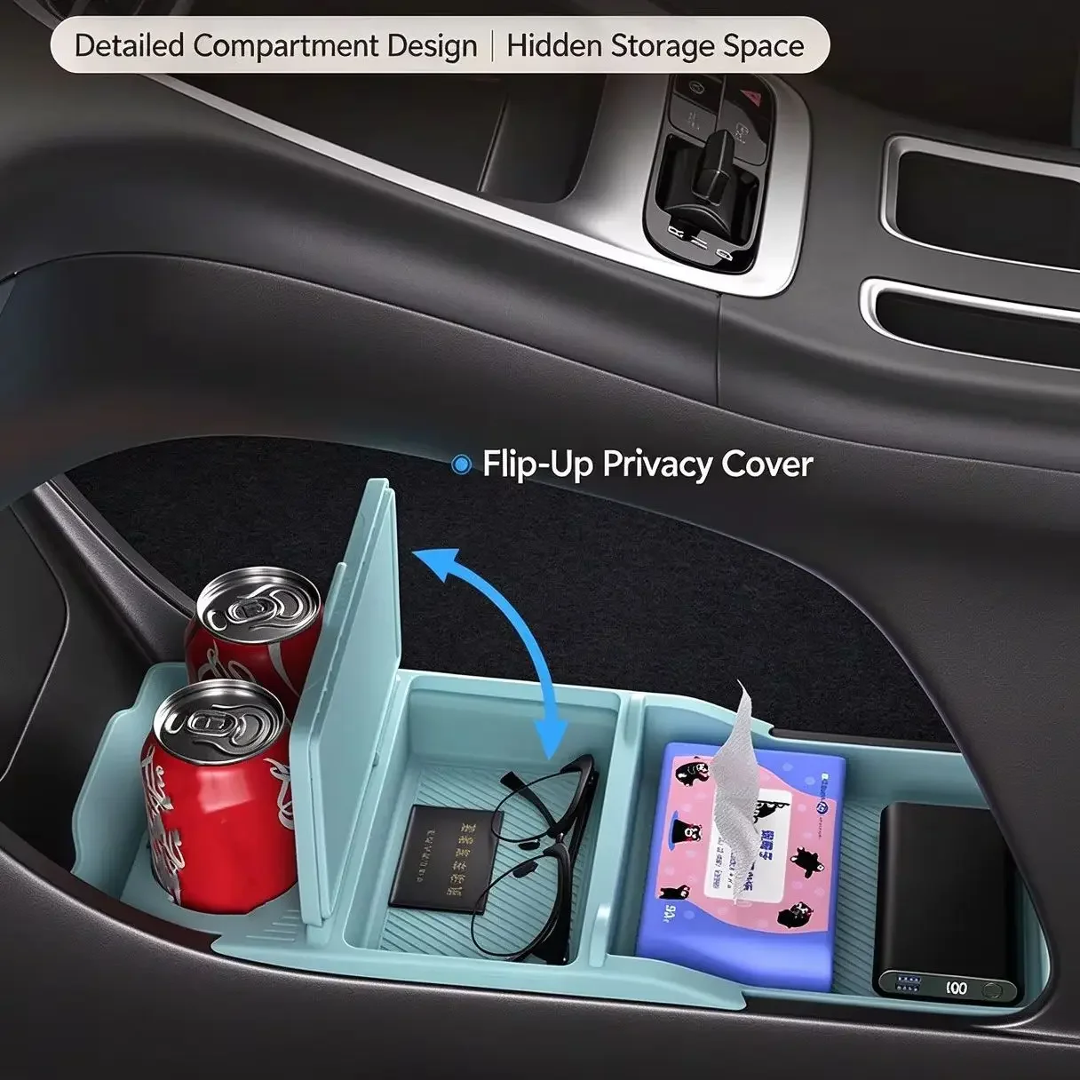 Car Armrest Storage Box For Geely EX2 2025 2026 Central Control Lower Organizing Storage Tray Stowing Tidying Auto Accessories