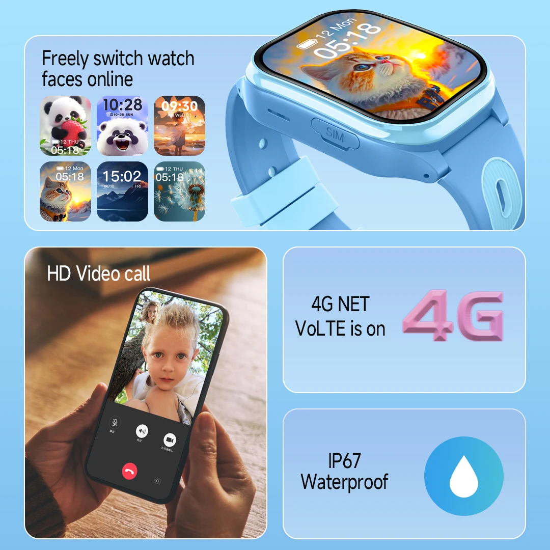 Kids 4G Smart Phone Watches 2+ - огляд і ціна Smartwatch Watches For Kid Boy With Gps