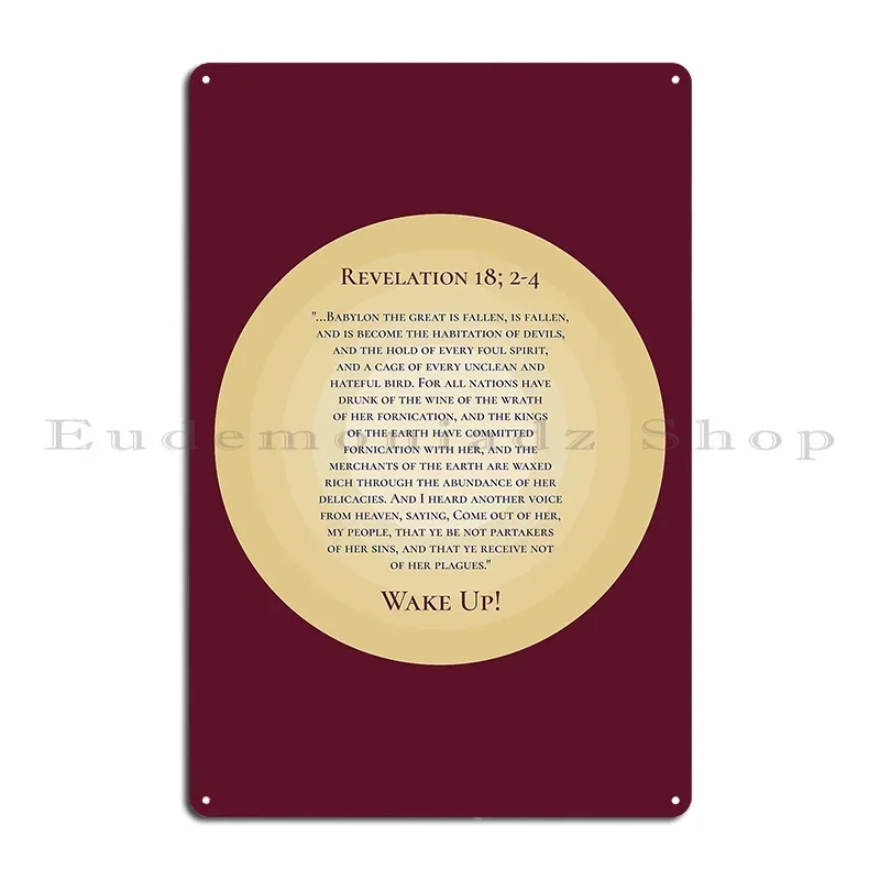 Babylon The Great Is Fallen Metal Sign Rusty Plaques Kitchen Create Cinema Tin Sign Poster