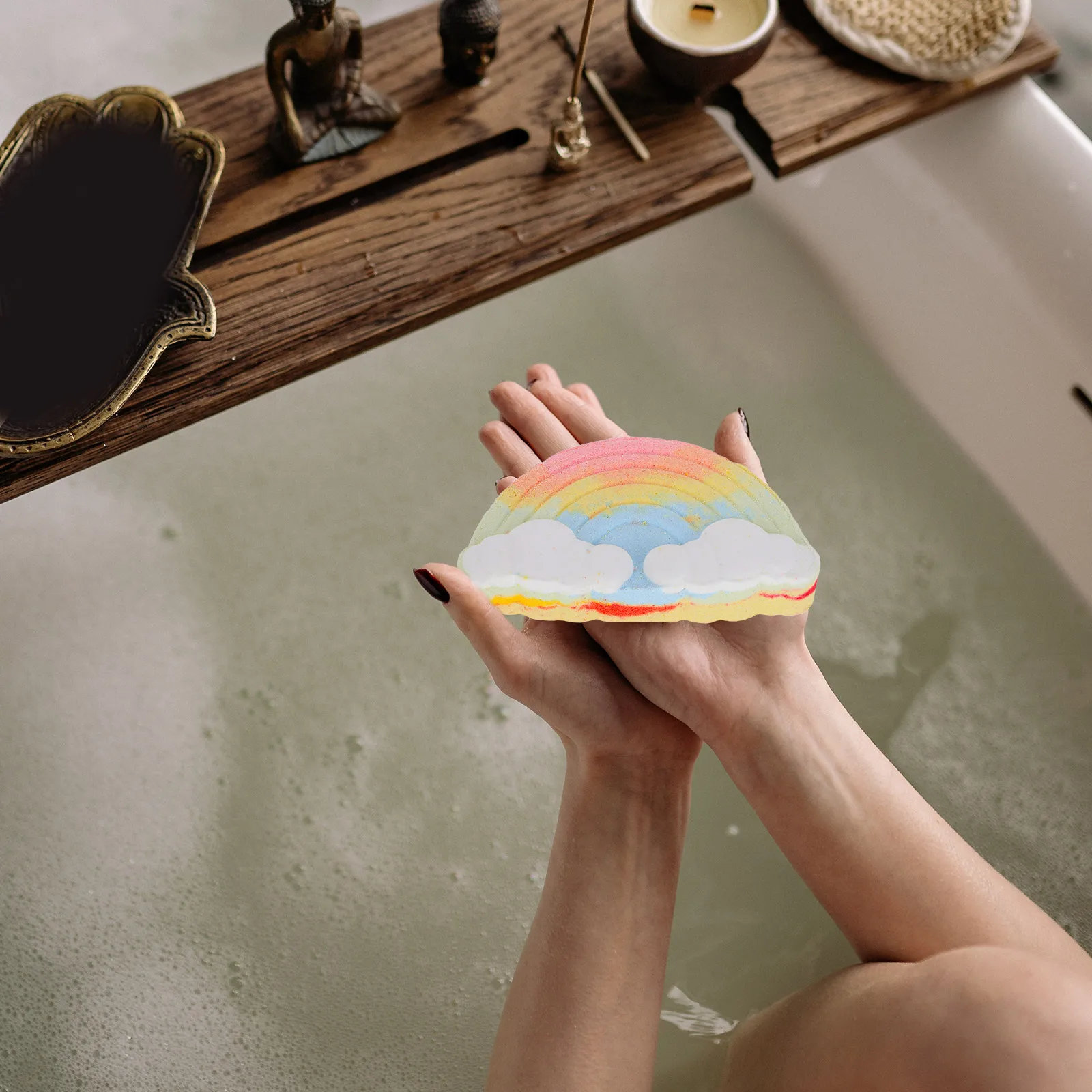 

Облако в форме эфирных масел, насыщенная пенящаяся увлажняющая натуральная соль для ванн для женщин, милая ароматическая пузырьковая соль для купания