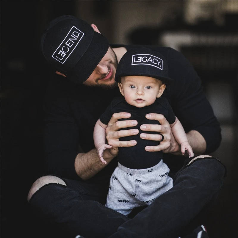 Father and Son Embroidered Hat Snapback Caps Parent-child Hat Sunshade Hat Adjustable Hip Hop Baseball Caps Cowboy Hat