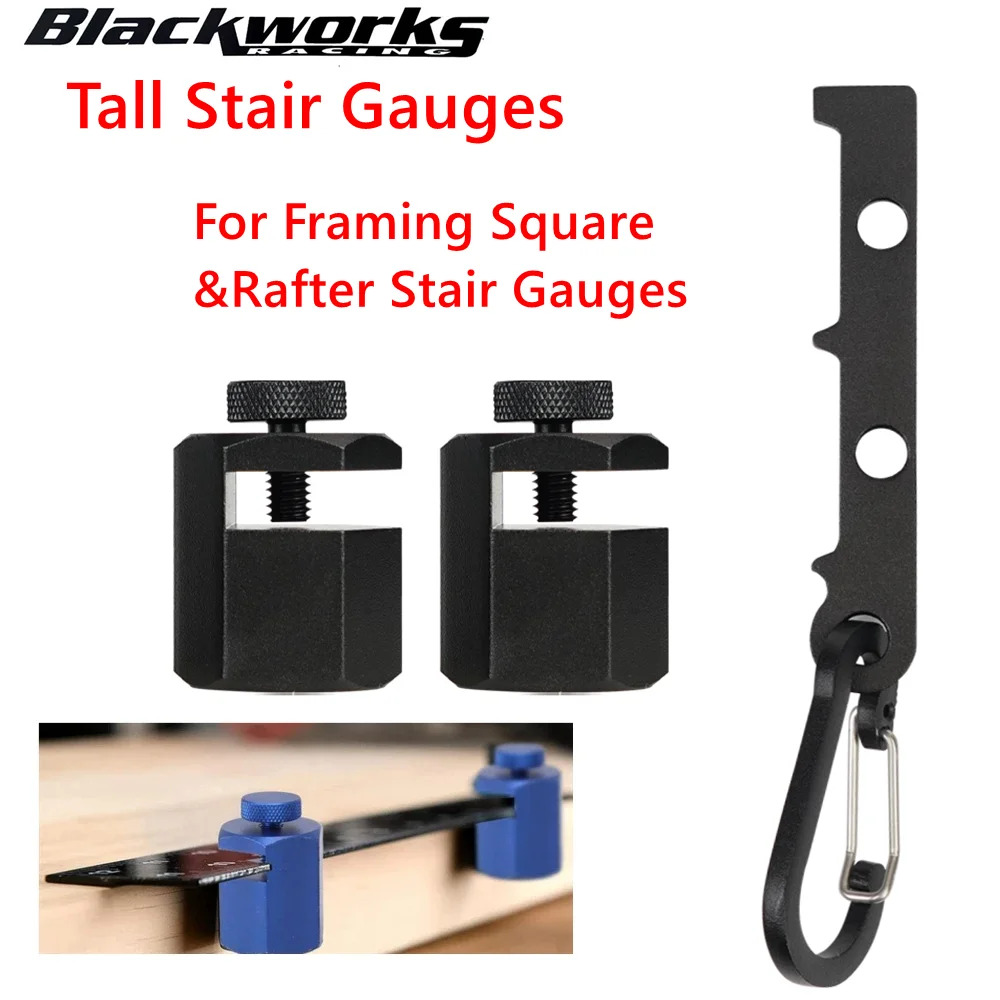 

Tall Stair Gauges For Framing Square &Rafter Stair Gauges Hex Flat Gauge with Thumb Screw Layout Attachment Jig Tool Aluminum