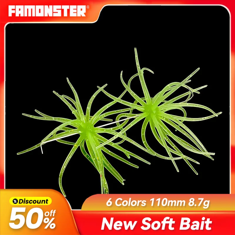 

Famonster 2.8g8.7g Fishing Lure Simulated Sea Urchin Lures Soft Silicone Bait For Bream Sea Bass Tilapia Gears mandarin fish