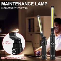 Multifunctional Folding Work Light LED Flashlight Magnetic Lamp 360° Rotating Portable Camping Light 5 Lighting Modes Lamp