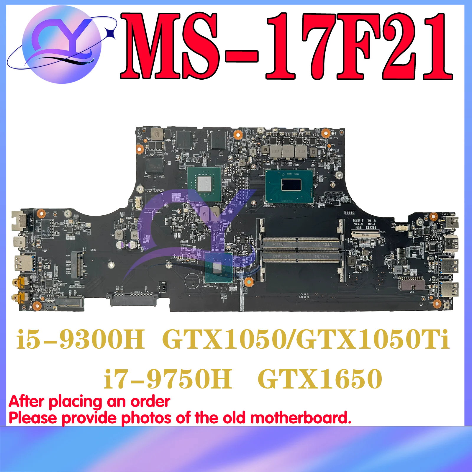 Материнская плата KEFU для MSI MS-17F21, материнская плата для ноутбука i5 i7 9-го поколения GTX1050/GTX1050Ti/MS-17F2 100%, тест ОК