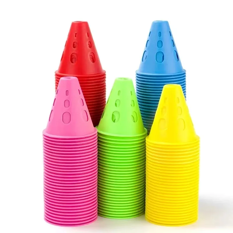 1/10PCS Hohl Winddicht Roller Skating Kegel Skating Post Fußball Sport Hindernis Winkel Marker Pile Skate Markierung Ausbildung straße
