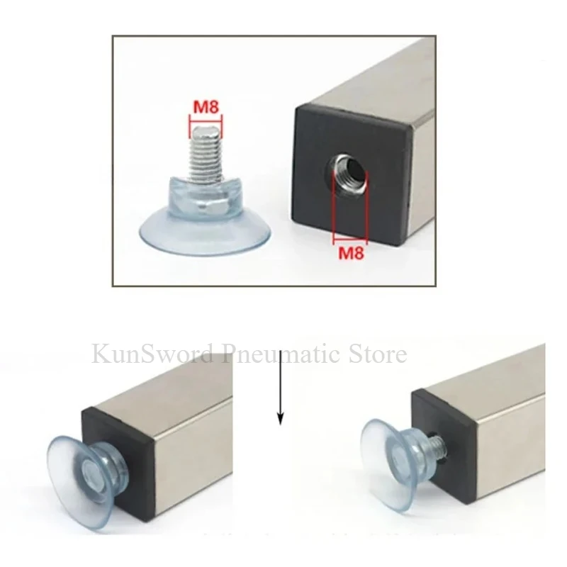1/2/5/10Pcs M6/M8 Transparent Screw Suction Cup Screw Glass Coffee Table Anti Slip Adjustable Foot Pad