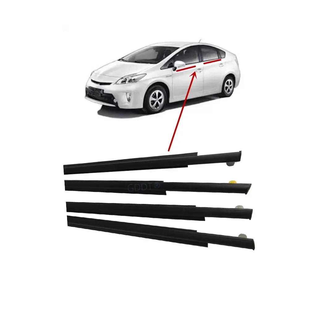 

4 Pieces Windows Rubber for Toyota Prius 2010-2015 2nd Generation Glass Protector Weatherstrip for Prius-C Phv 75720-47021