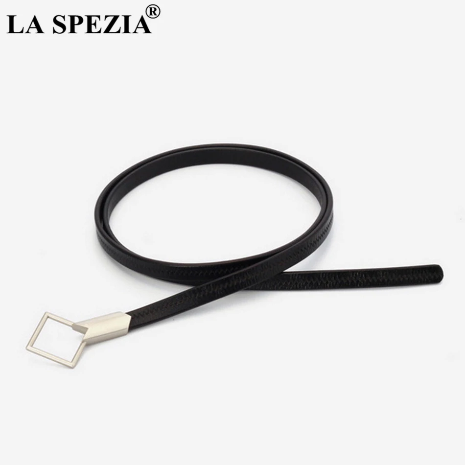 LA SPEZIA – ceinture fine en cuir de vachette véritable pour femme, avec nœud gris, à LA mode, solide, pour robe