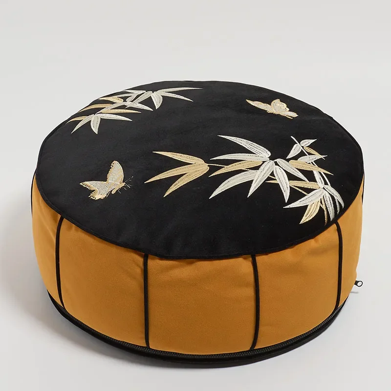 Medieval futon, bamboo leaf embroidery seat pier, tatami seat cushion foot pier