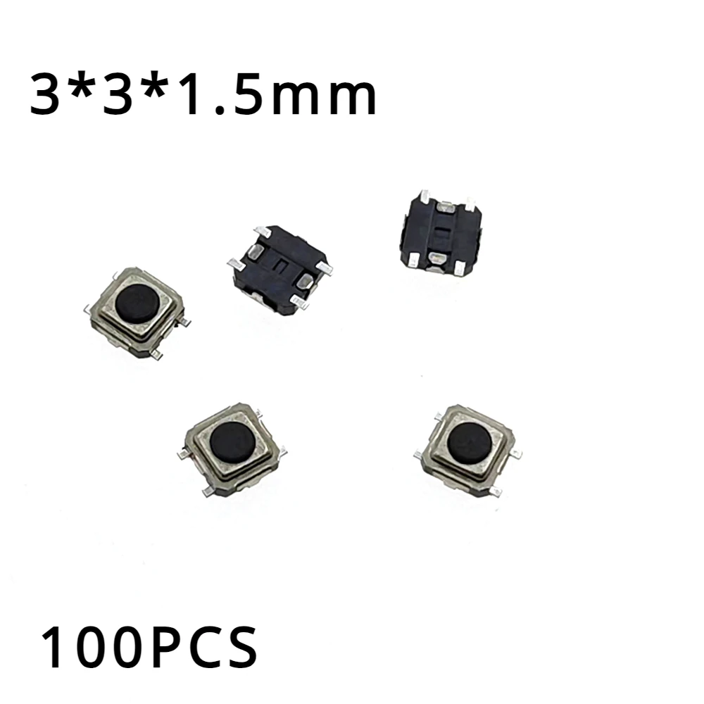 

100PCS 3*3*1.5mm SMT Tactile Tact Mini Push Button Switch Micro Switch Momentary SMD 3X3X1.5MM