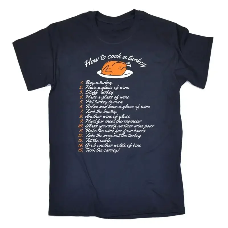 How To Cook A Turkey T Shirt Christmas Lunch Thanksgiving Present Funny Gift