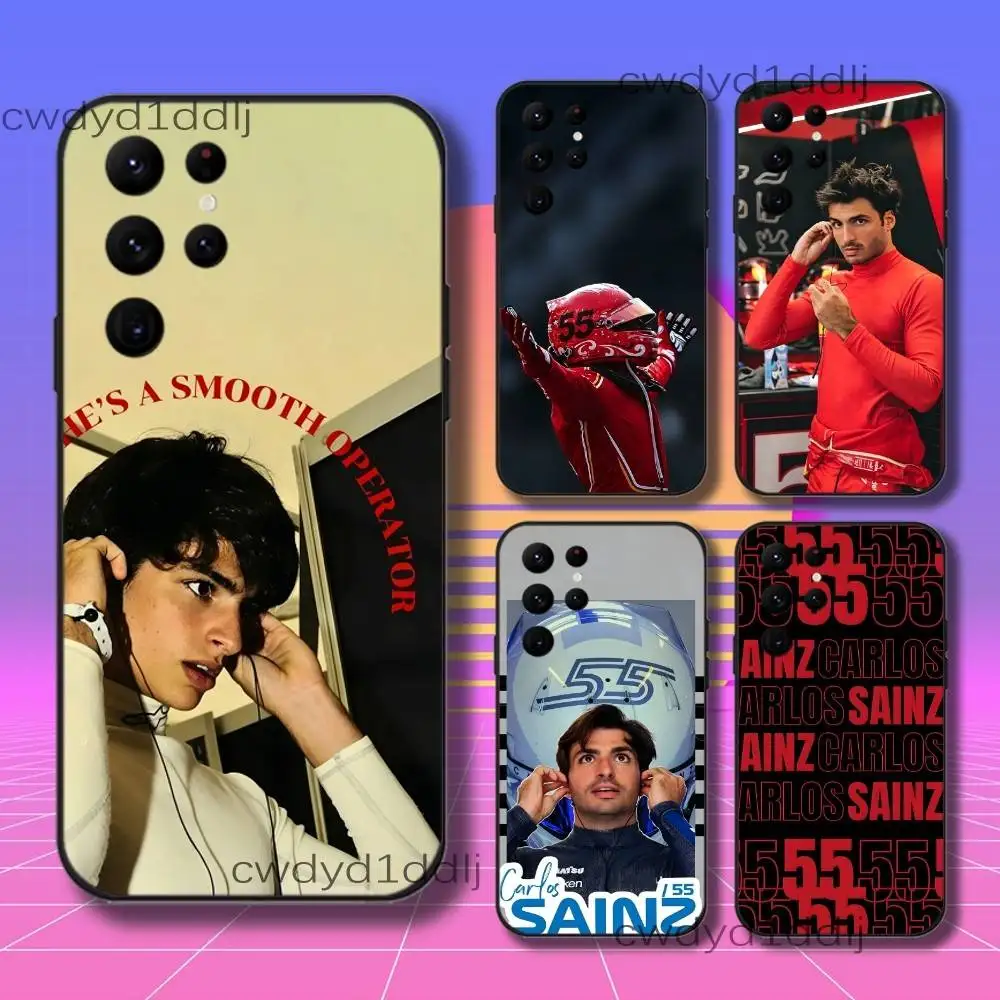 C-Carlos 55 F-F1 S-Sainz Phone Case For Samsung S10,S21,FE,S21 ,S26,S25,S24,S23,Ultra,S9,S22,Plus Black Shockproof Silicone Sof