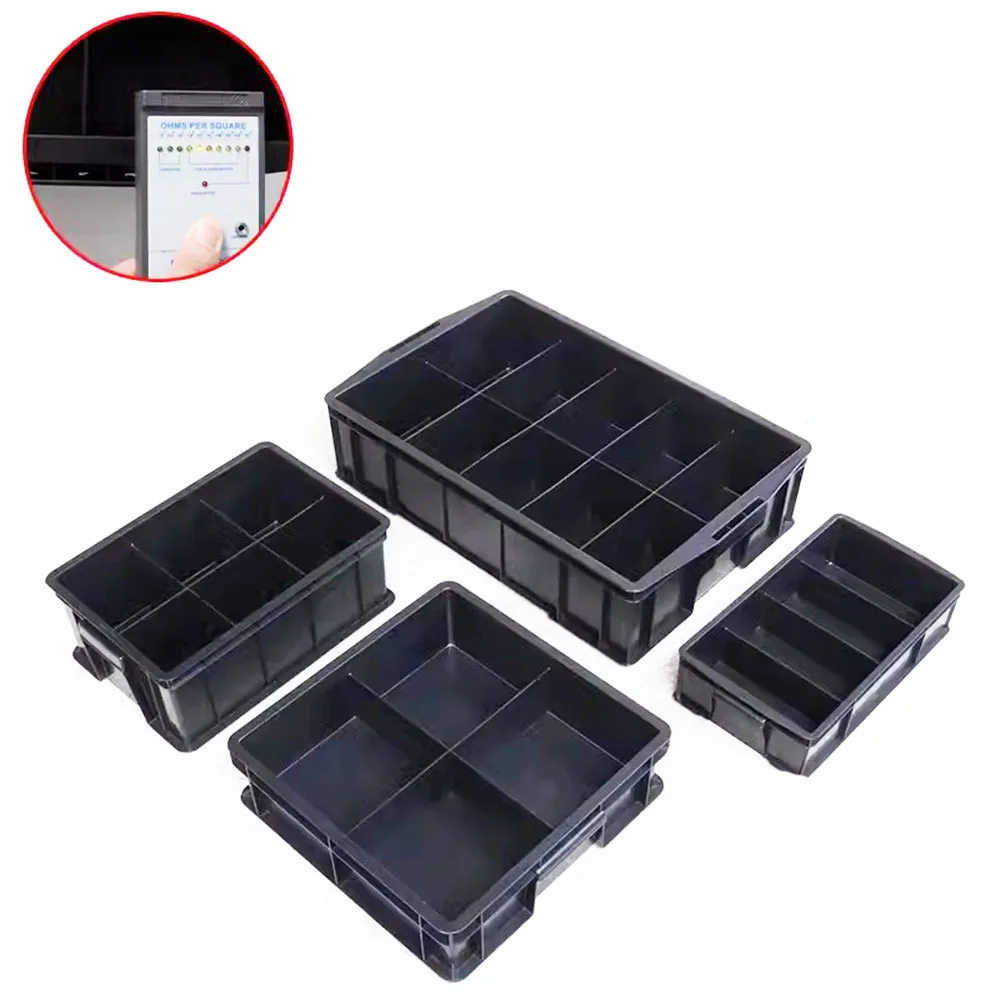 Black Anti-static Cell Box 246850 Thickened 8 Cell Boxes Storage and Classification Grid Turnover Container