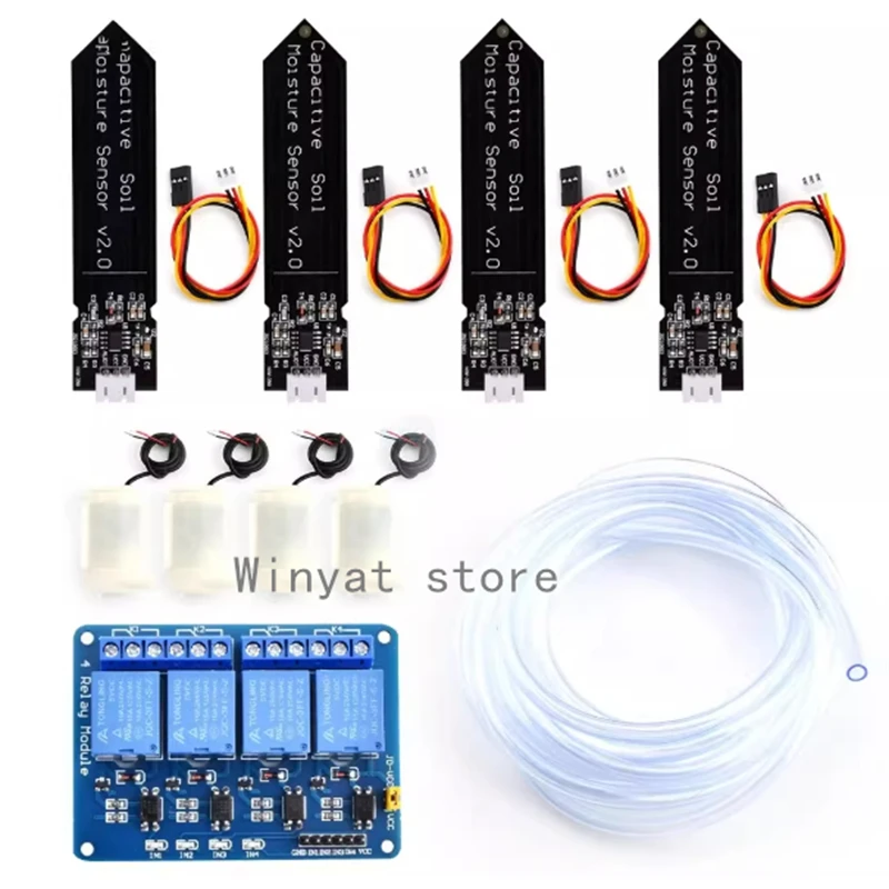 4-Way Automatic Flower Watering DIY Set 4-Way Relay Automatic Watering Garden Flowers Automatic Watering Device