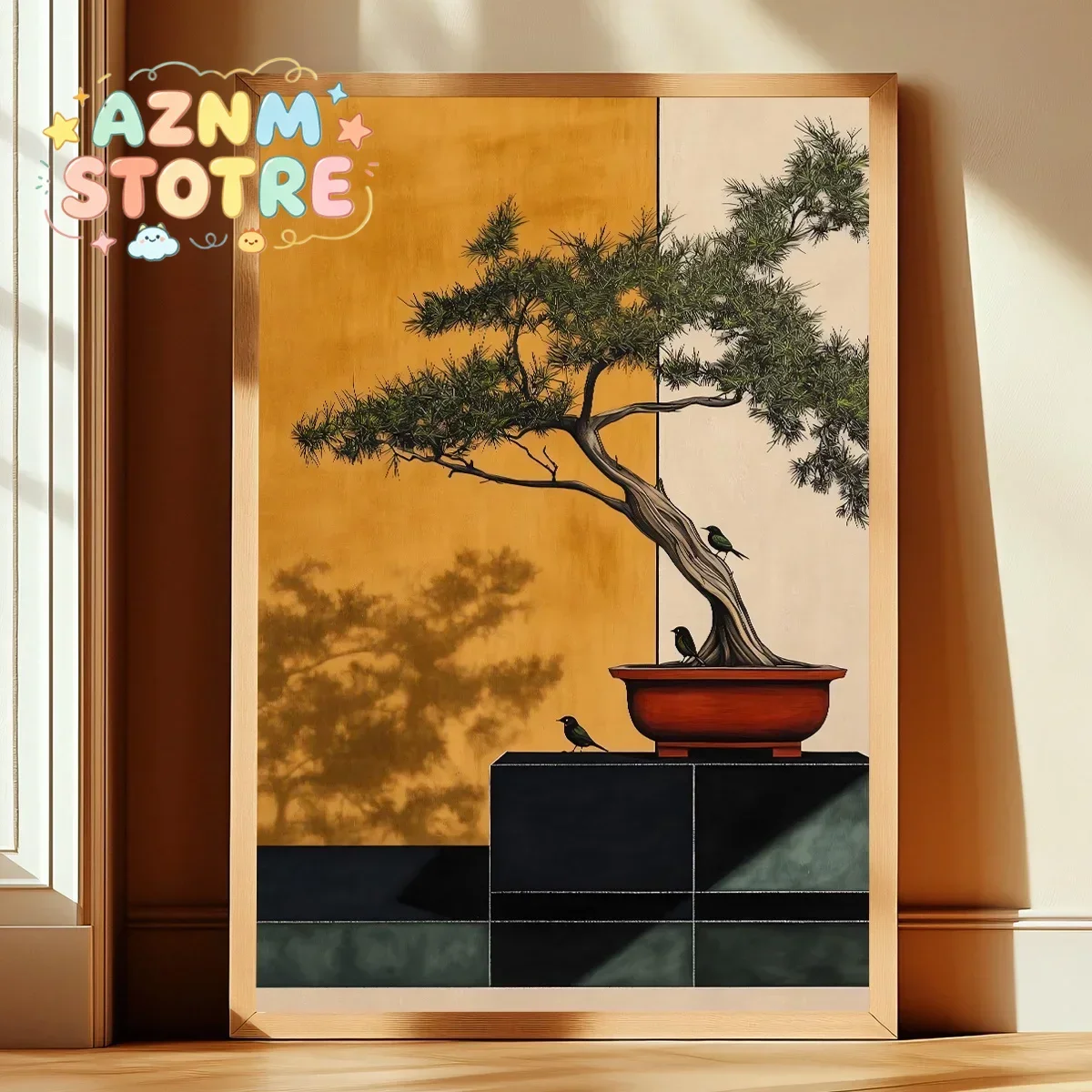 Japanese Bonsai Tree Canvas Print Poster Vintage Japandi Botanical Abstract Art Prints Living Room Bedroom Wall Art Home Deco