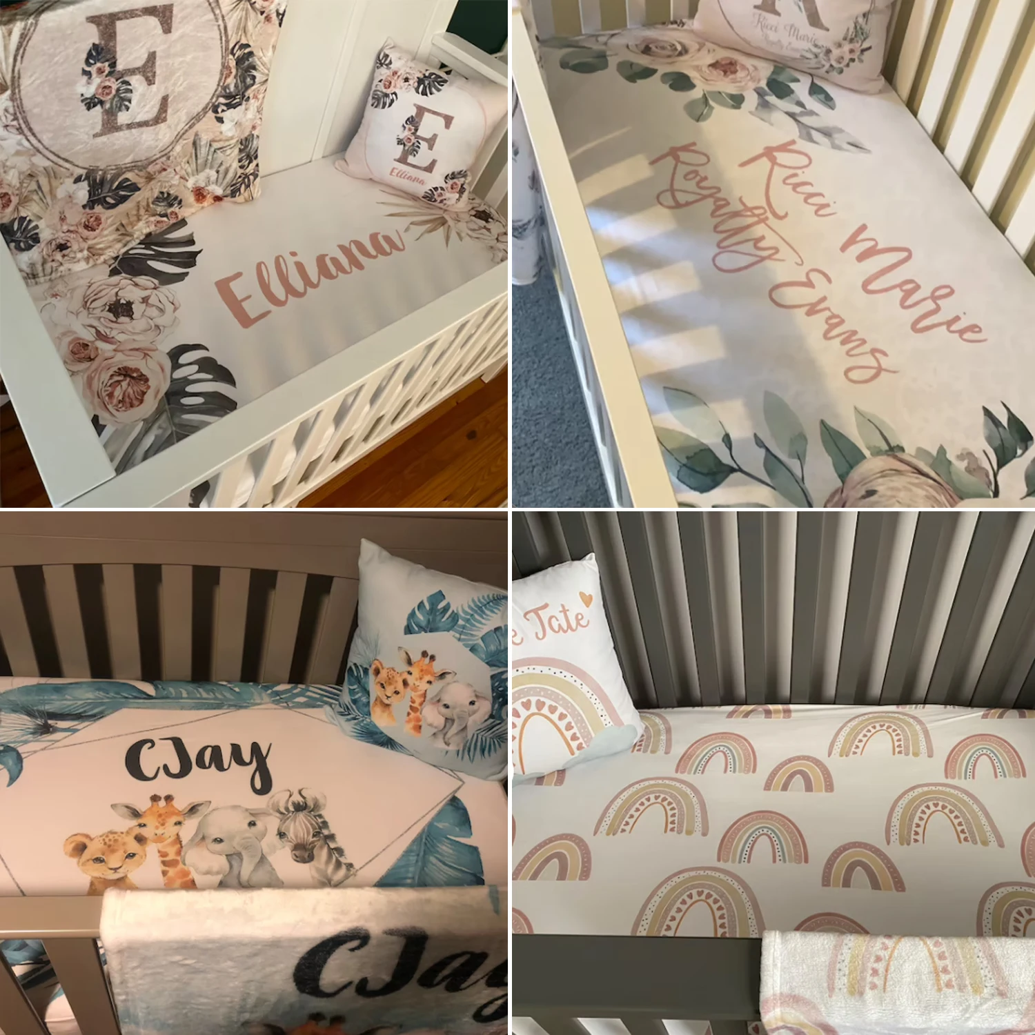 LVYZIHO Juego de cama infantil personalizado con animales salvajes - imagen 2