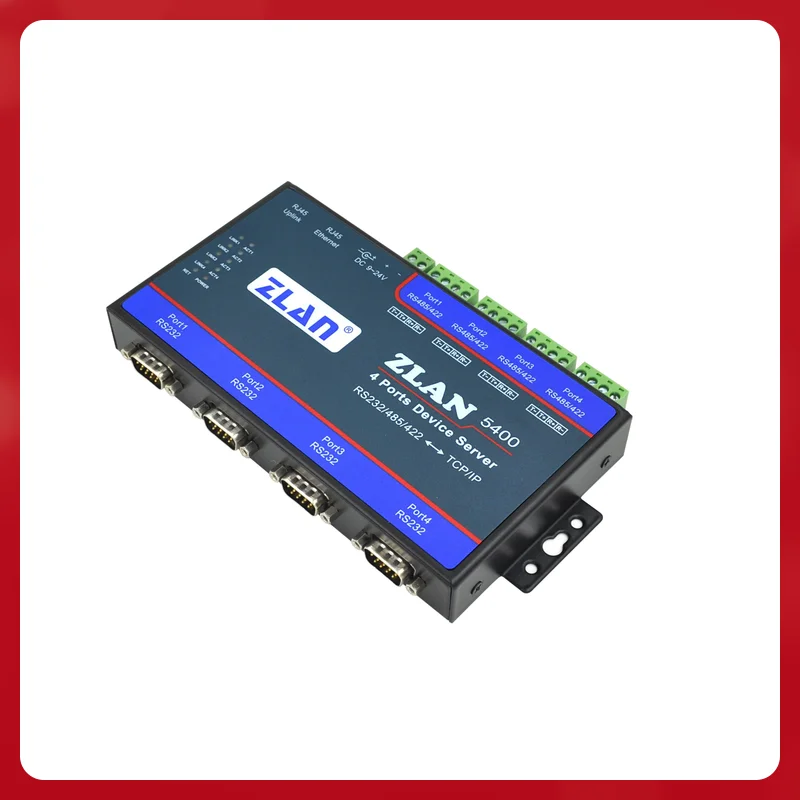Top fashion zlan5440 4 portas rs232 485 422 para ethernet tcp ip rj45 modbus rtu para tcp gateway conversor servidor de dispositivo serial